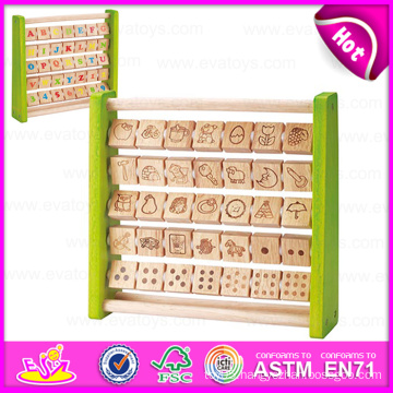 2015 Educational Learning Toy Big ABC Wooden Alphabet Abacus, Kids Wooden Alphabets Abacus, Hot Sale Children Beech Abacus W12c007